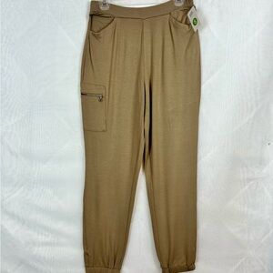 Susan Graver Weekend Cozy Jersey Knit Pull-On Joggers small / NEW / A397441